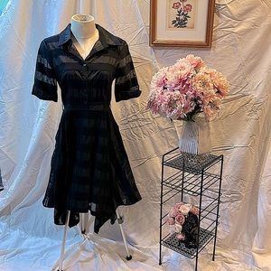 BADGLEY MISCHKA STRIPED COCKTAIL DRESS